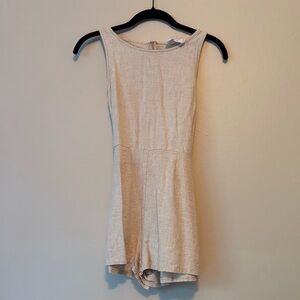 Sadie & Sage Beige Linen Romper